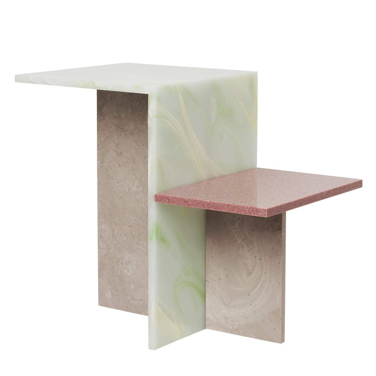 Table basse Distinct Side Ø 59,5 de Trine Andersen - Ferm Living-Vert et Rose-The Woods Gallery