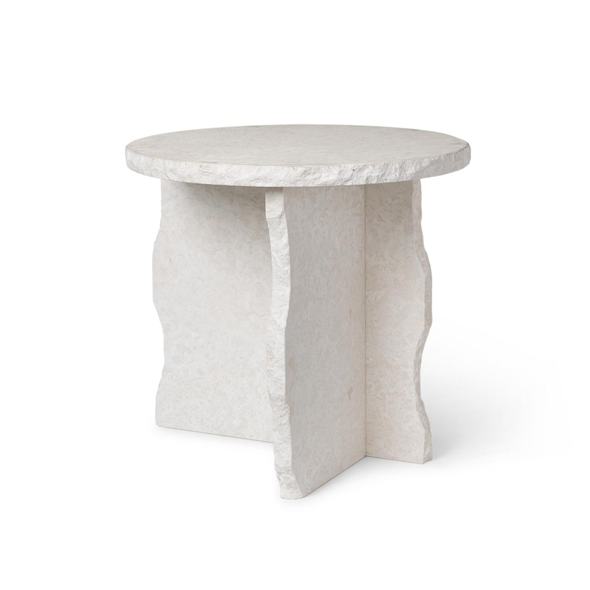 Table basse Minéral Sculptural Ø 52 - Bianco Curia - Ferm Living-The Woods Gallery