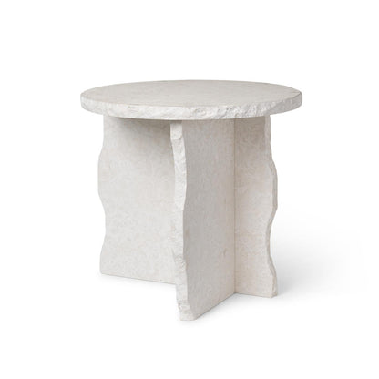 Table basse Minéral Sculptural Ø 52 - Bianco Curia - Ferm Living-The Woods Gallery