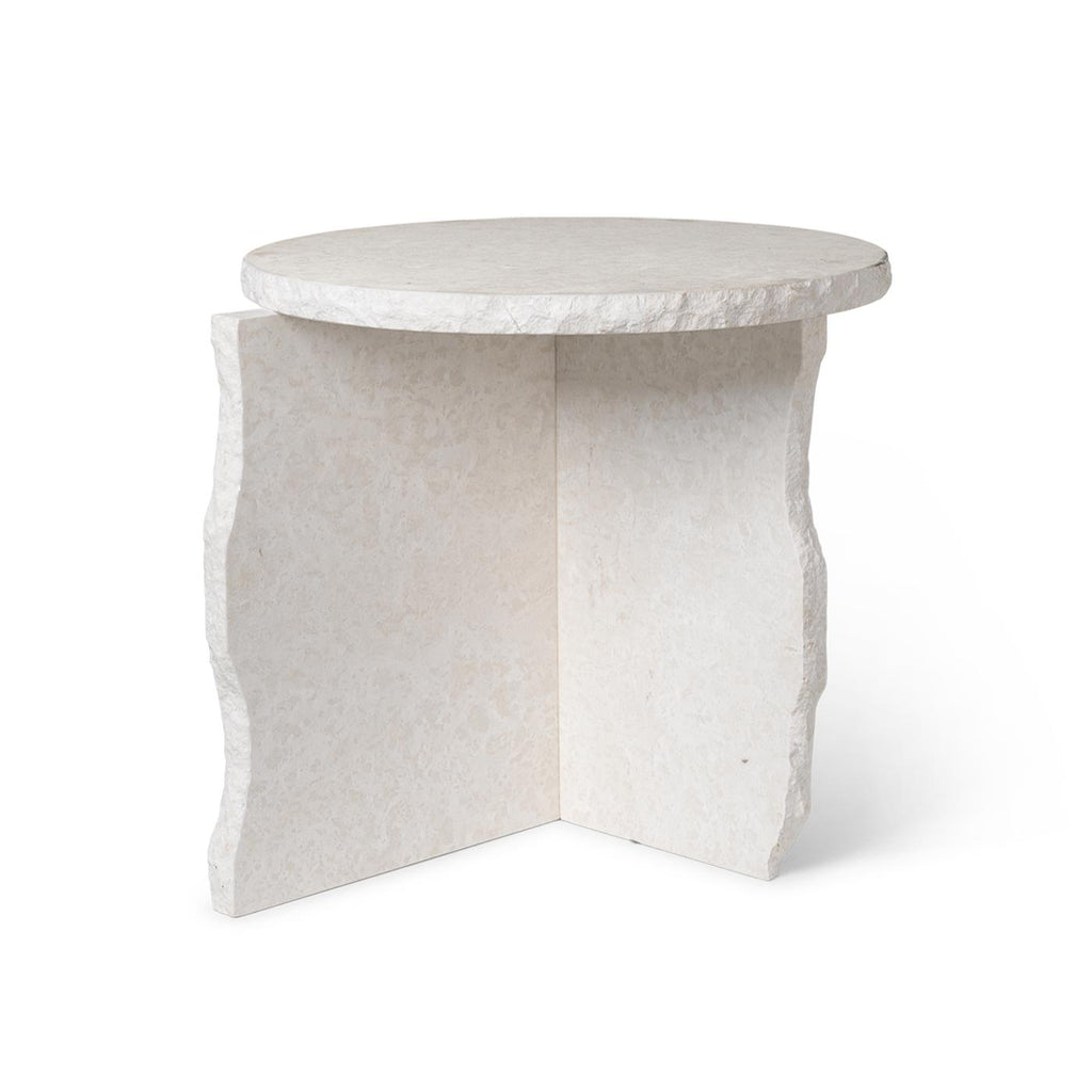 Table basse Minéral Sculptural Ø 52 - Bianco Curia - Ferm Living-The Woods Gallery
