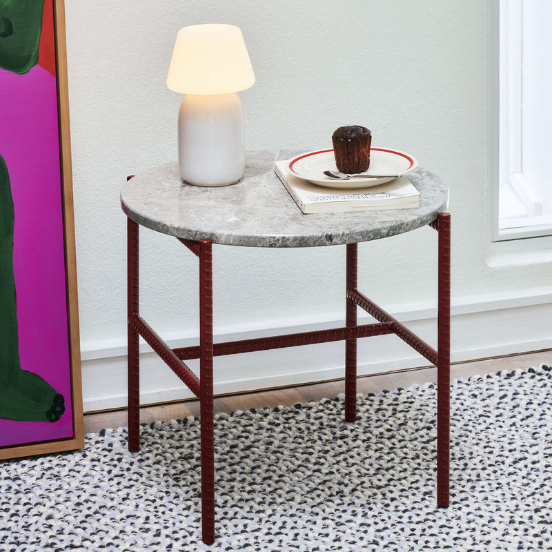 Table basse Rebar Pierre Rouge Ø 45 Gris - Marbre - HAY-The Woods Gallery