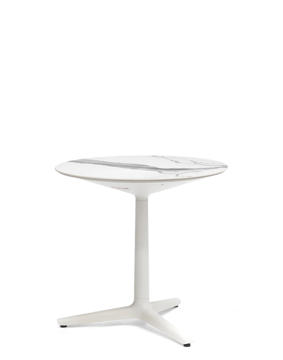 Table bistrot Multiplo Ronde de Antonio Citterio - Kartell-Marbre blanc-The Woods Gallery