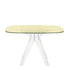 Table carrée Sir Gio de Philippe Starck Ø 120 - Kartell-Jaune-Transparent-The Woods Gallery