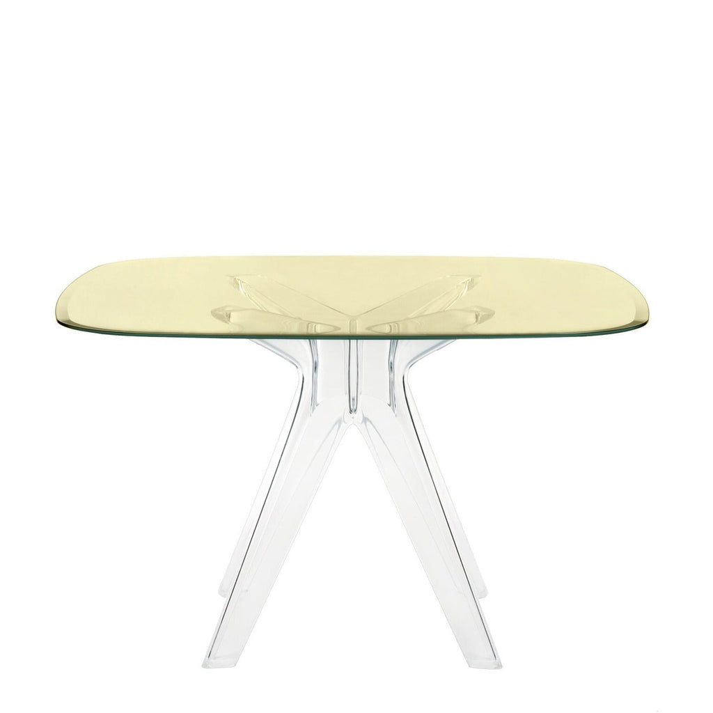 Table carrée Sir Gio de Philippe Starck Ø 120 - Kartell-Jaune-Transparent-The Woods Gallery
