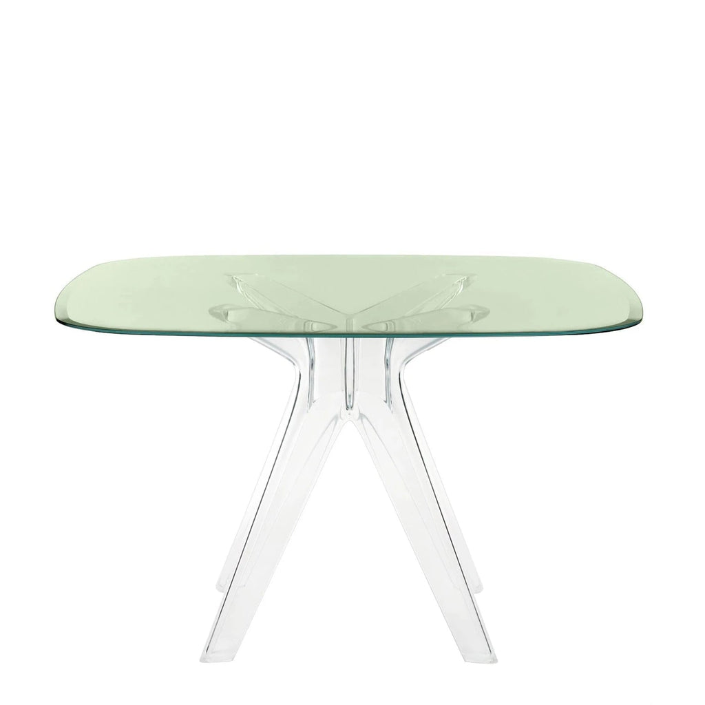Table carrée Sir Gio de Philippe Starck Ø 120 - Kartell-Vert-Transparent-The Woods Gallery
