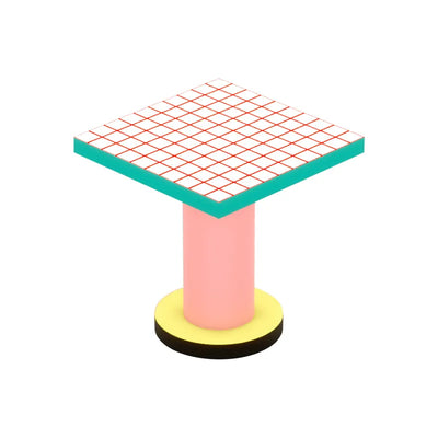 Table carrée Super Lounge Table bois multicolore de Hello Again - Seletti-Grilles rouge-The Woods Gallery