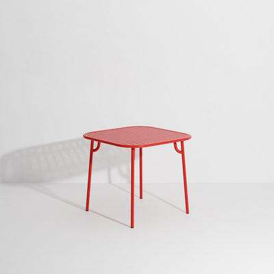 Table carrée Week-End de Studio Brichet-Ziegler - Petite Friture-Rouge-À lattes-The Woods Gallery