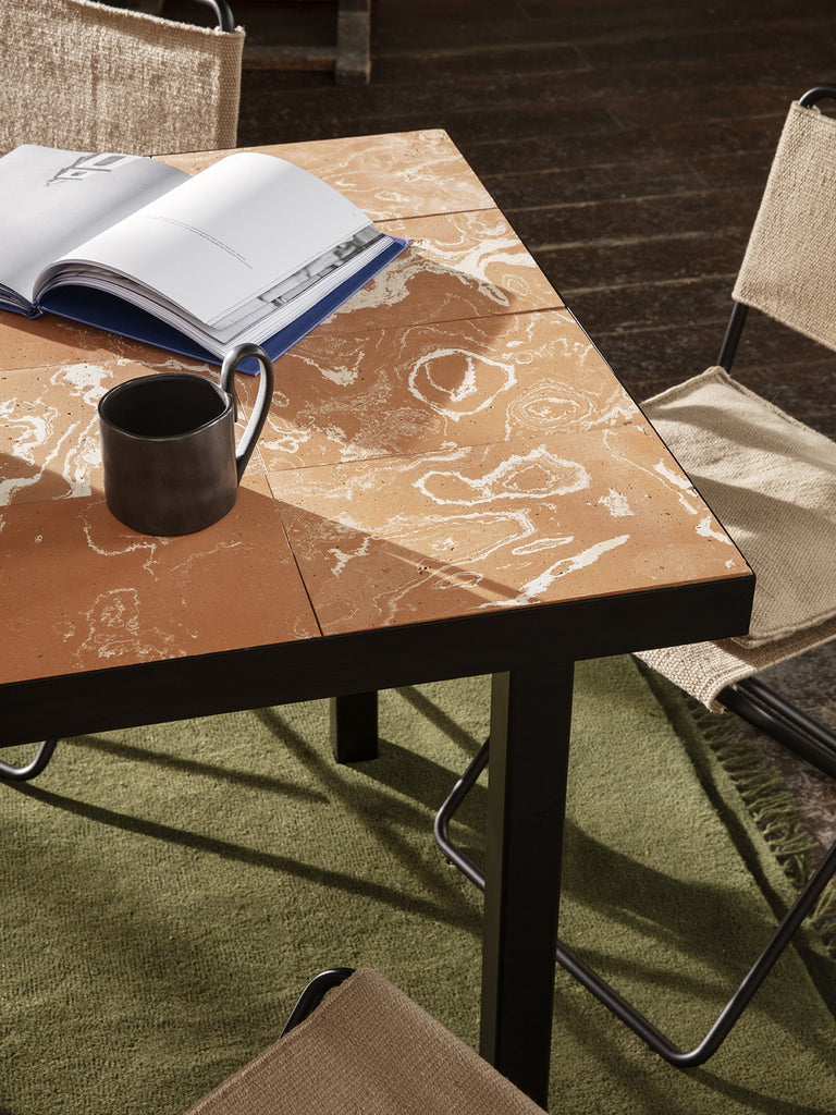 Table coffee table Flod L 91 - Ferm Living-Terracotta / Black-The Woods Gallery