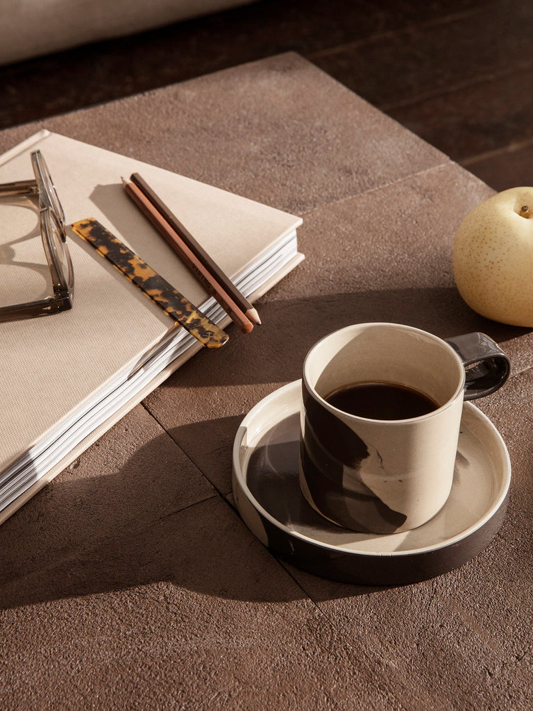 Table coffee table Flod L 91 - Ferm Living-Terracotta / Black-The Woods Gallery