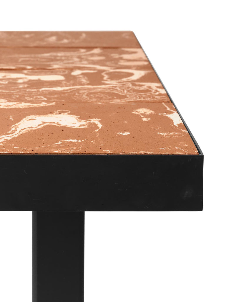 Table coffee table Flod L 91 - Ferm Living-Terracotta / Black-The Woods Gallery
