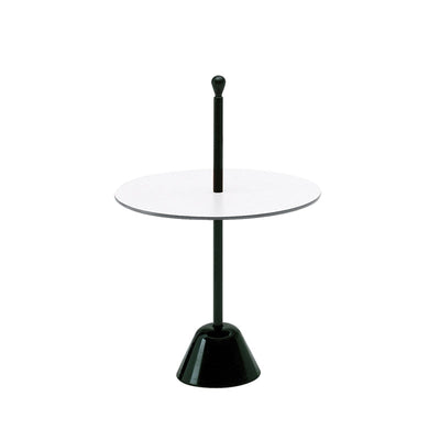 Table d'Appoint Servomuto Ø 50 cm par Achille Castiglioni - Zanotta-guéridon rond à pied conique vert foncé-The Woods Gallery