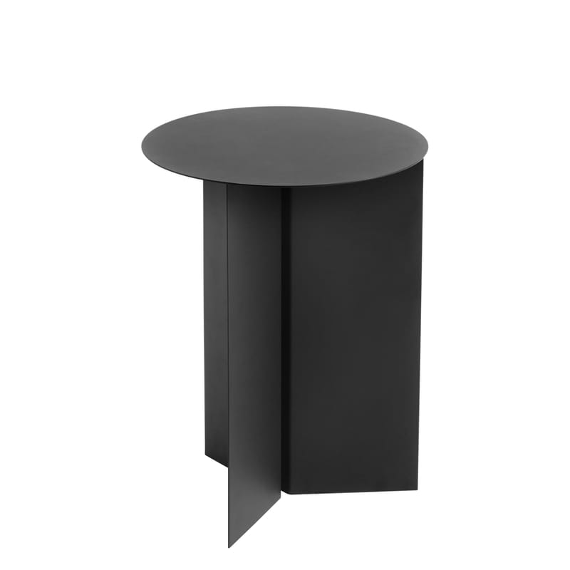 Table d'appoint Slit Metal Haute Ø 35 cm - Hay-Noir-The Woods Gallery