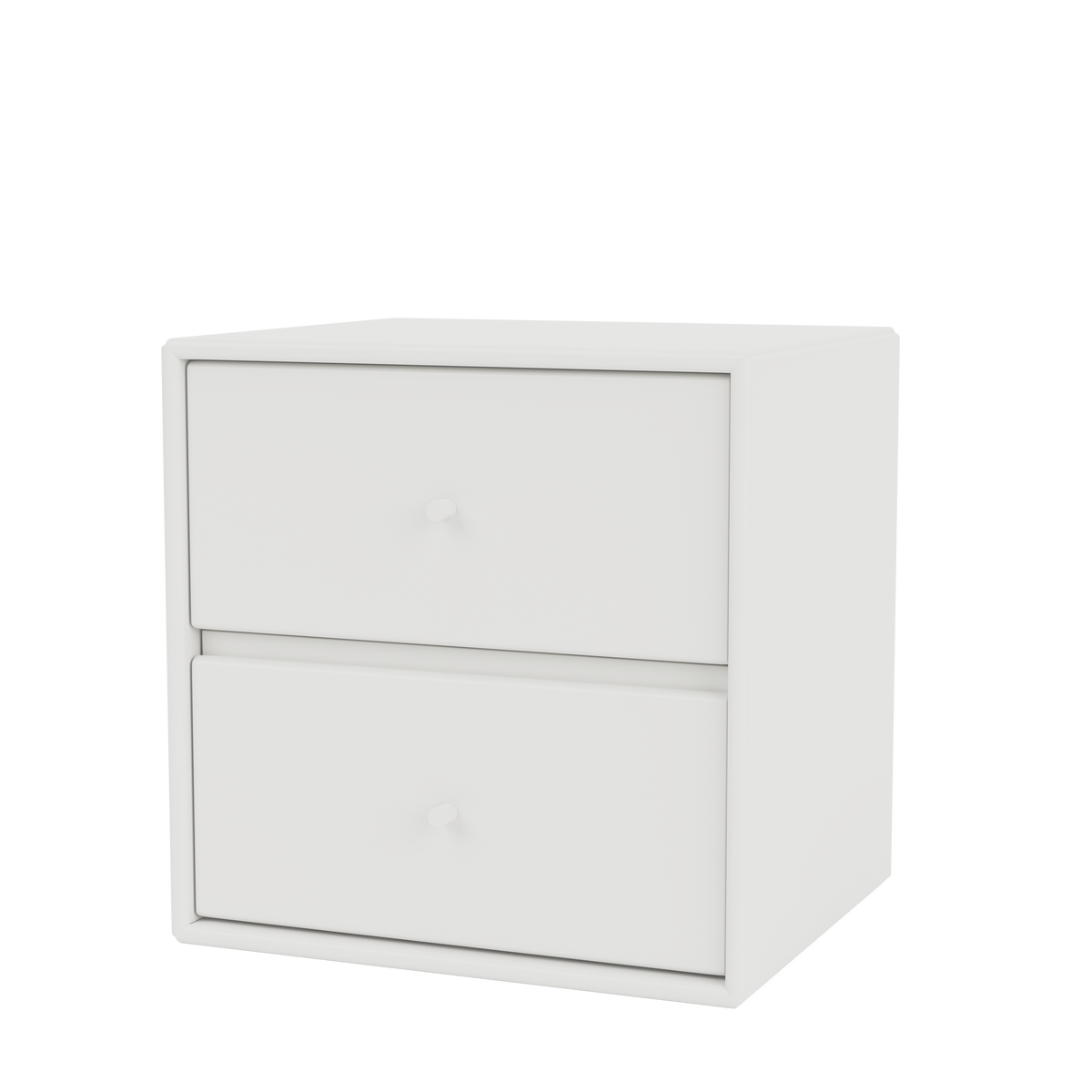 Table de chevet Drift par Peter J. Lassen, laque 01 White, suspendu au mur, packshot Montana