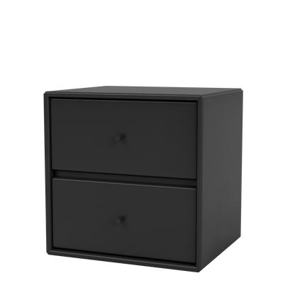 Table de chevet Drift par Peter J. Lassen, laque 05 Black, suspendu au mur, packshot Montana
