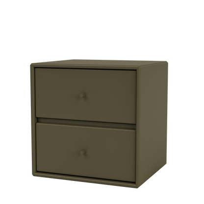 Table de chevet Drift par Peter J. Lassen, laque 139 Oregano, suspendu au mur, packshot Montana