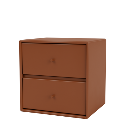 Table de chevet Drift par Peter J. Lassen, laque 146 Hazelnut, suspendu au mur, packshot Montana