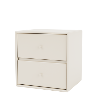Table de chevet Drift par Peter J. Lassen, laque 158 Oat, suspendu au mur, packshot Montana