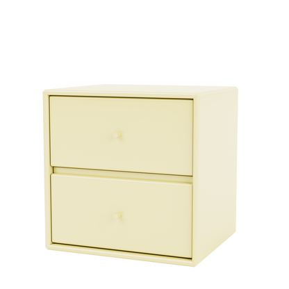 Table de chevet Drift par Peter J. Lassen, laque 159 Camomile, suspendu au mur, packshot Montana