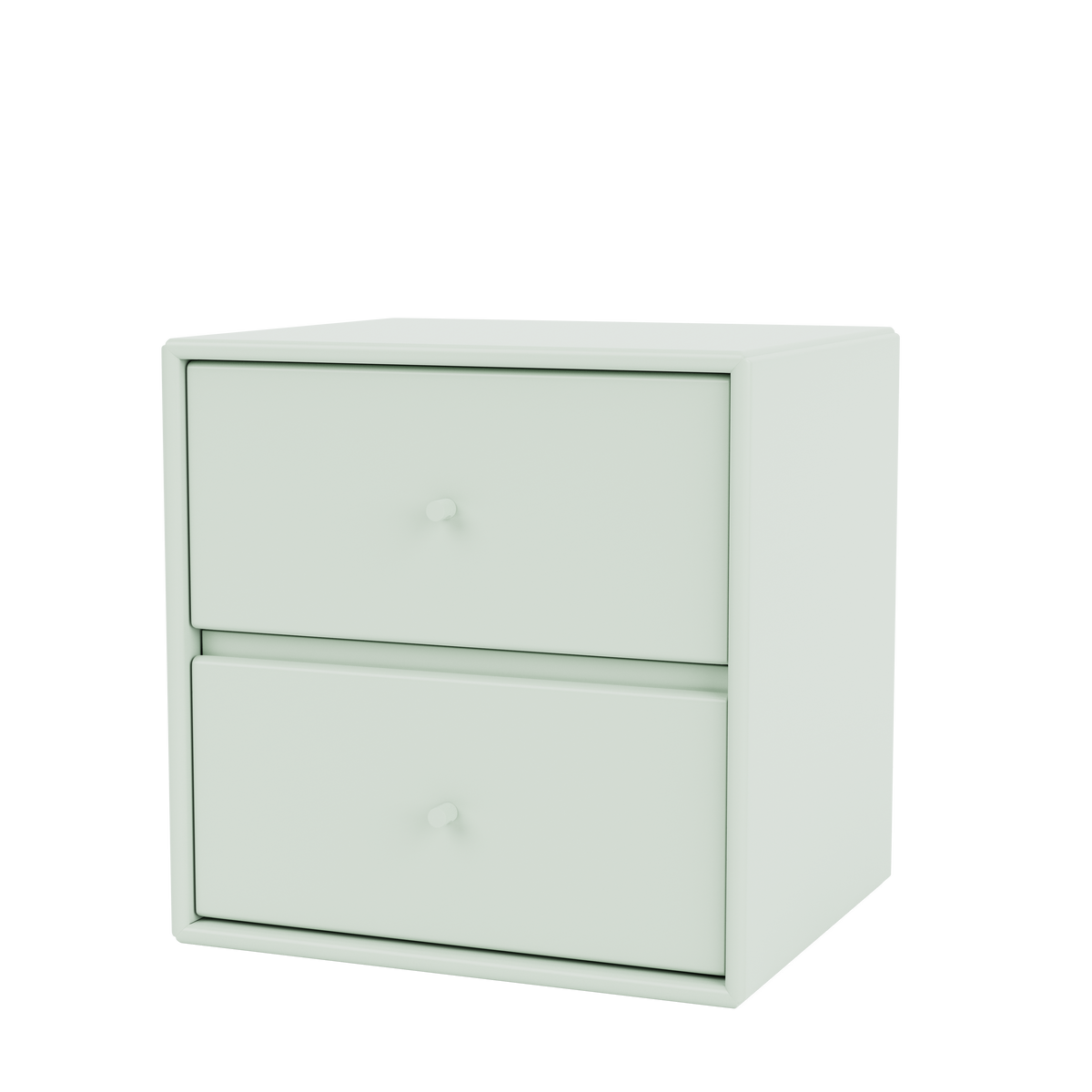 Table de chevet Drift par Peter J. Lassen, laque 161 Mist, suspendu au mur, packshot Montana