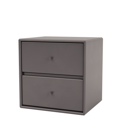 Table de chevet Drift par Peter J. Lassen, laque 35 Coffee, suspendu au mur, packshot Montana