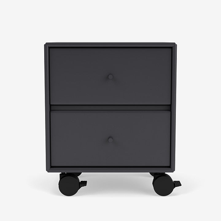 Table de chevet Drift par Peter J. Lassen - Montana-04 Anthracite-Roulettes h 6.8cm-The Woods Gallery