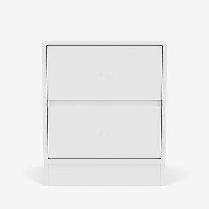 Table de chevet Drift par Peter J. Lassen - Montana-101 New White-Plinthe h 7cm-The Woods Gallery