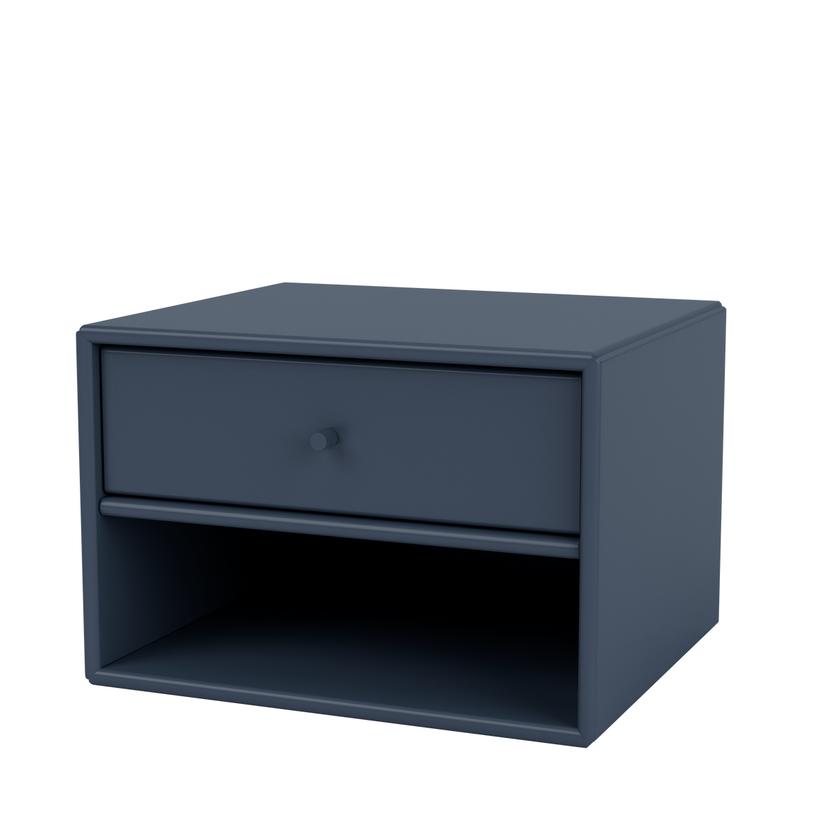 Table de nuit Dash par Peter J. Lassen, laque 138 Juniper, suspendu au mur, packshot Montana