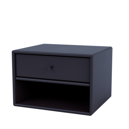 Table de nuit Dash par Peter J. Lassen, laque 147 Shadow, suspendu au mur, packshot Montana