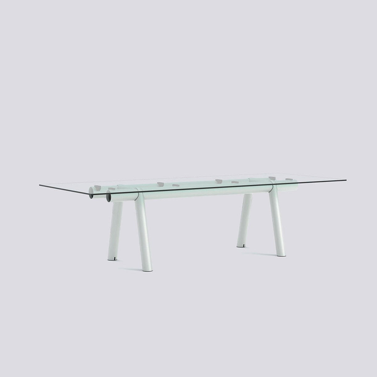 Table de travail Boa - Hay-H 75 x l 110 x L 280-Plateau en verre-Gris-The Woods Gallery