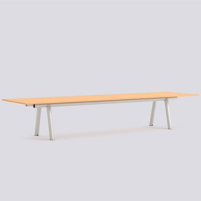 Table de travail Boa - Hay-H 75 x l 128 x L 420-Plateau Chêne-Blanc-The Woods Gallery
