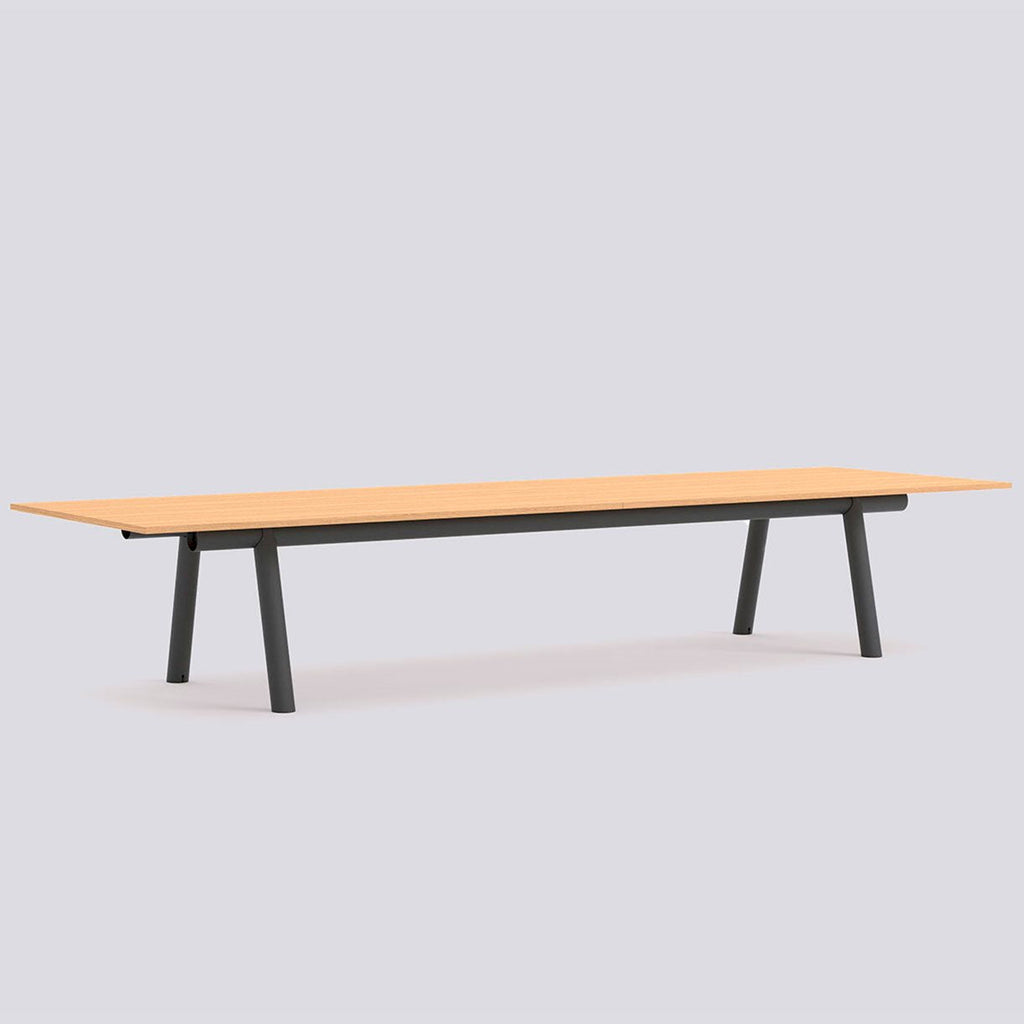 Table de travail Boa - Hay-H 75 x l 128 x L 420-Plateau en bois-Gris-The Woods Gallery