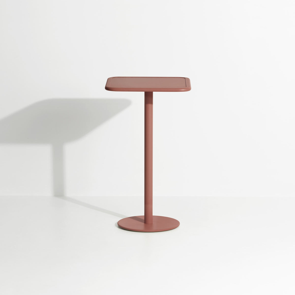 Table haute carrée Week-End 60 × 60 de Studio Brichet-Ziegler - Petite Friture-Terracotta-The Woods Gallery