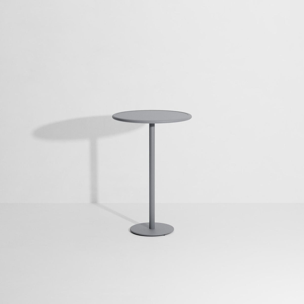 Table haute ronde Week-End de Studio Brichet-Ziegler - Petite Friture-Gris pierre-The Woods Gallery