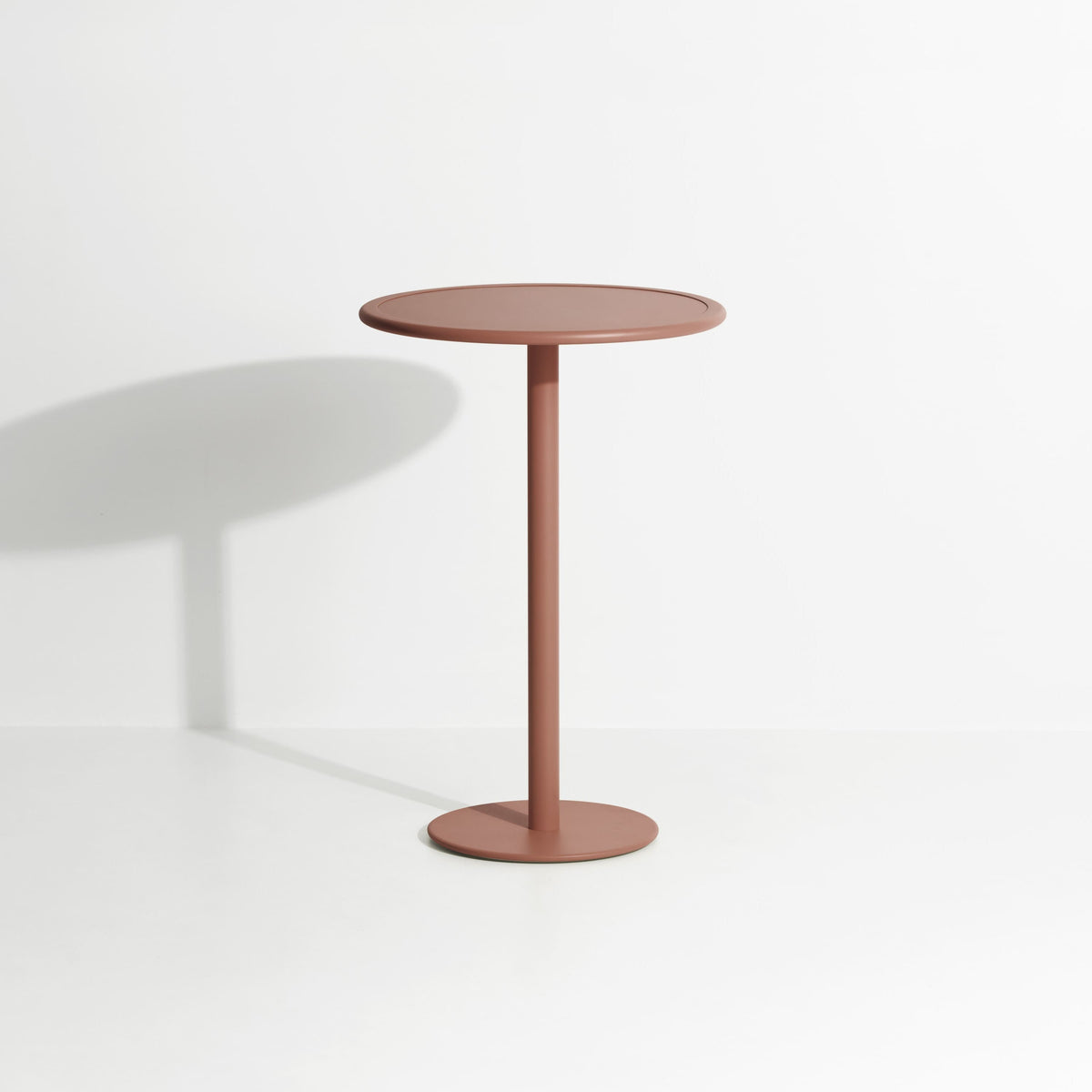 Table haute ronde Week-End de Studio Brichet-Ziegler - Petite Friture-Terracotta-The Woods Gallery