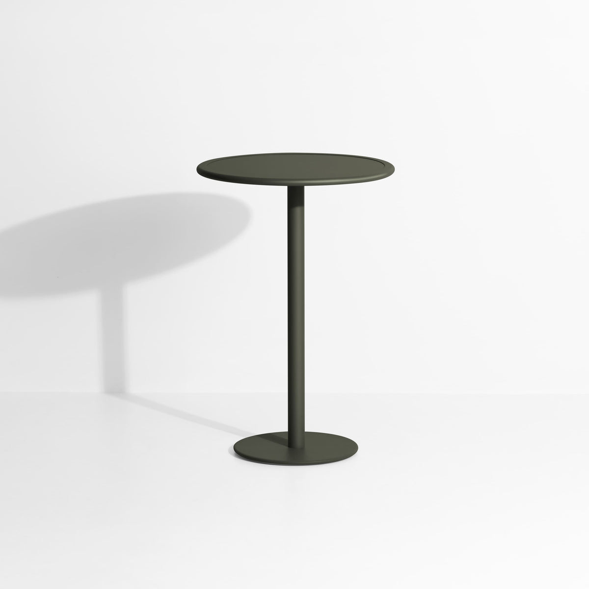 Table haute ronde Week-End de Studio Brichet-Ziegler - Petite Friture-Vert bouteille-The Woods Gallery