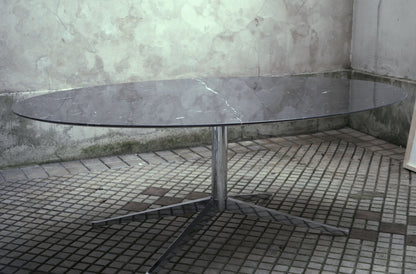Table ovale en marbre Marquinia de Florence Knoll - 200 x 120 cm - Knoll - Vintage-The Woods Gallery