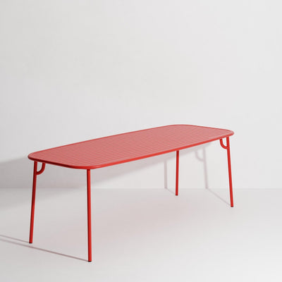 Table rectangulaire Large Week-End L 220 de Studio Brichet-Ziegler - Petite Friture-Rouge-À lattes-The Woods Gallery