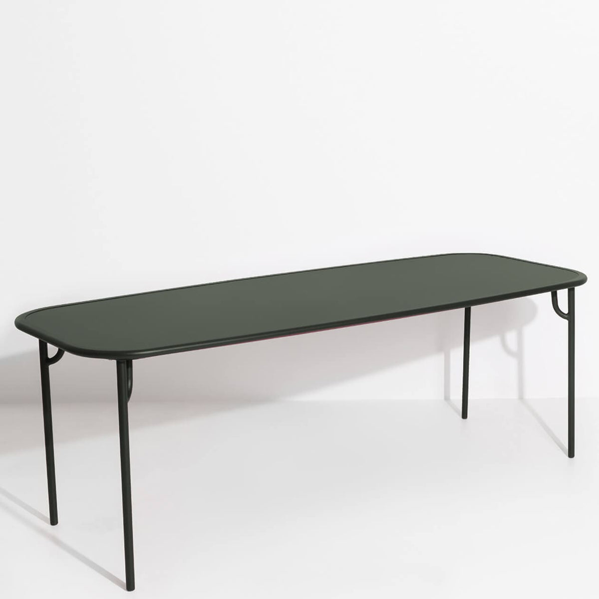 Table rectangulaire Large Week-End L 220 de Studio Brichet-Ziegler - Petite Friture-Vert bouteille-Plein-The Woods Gallery