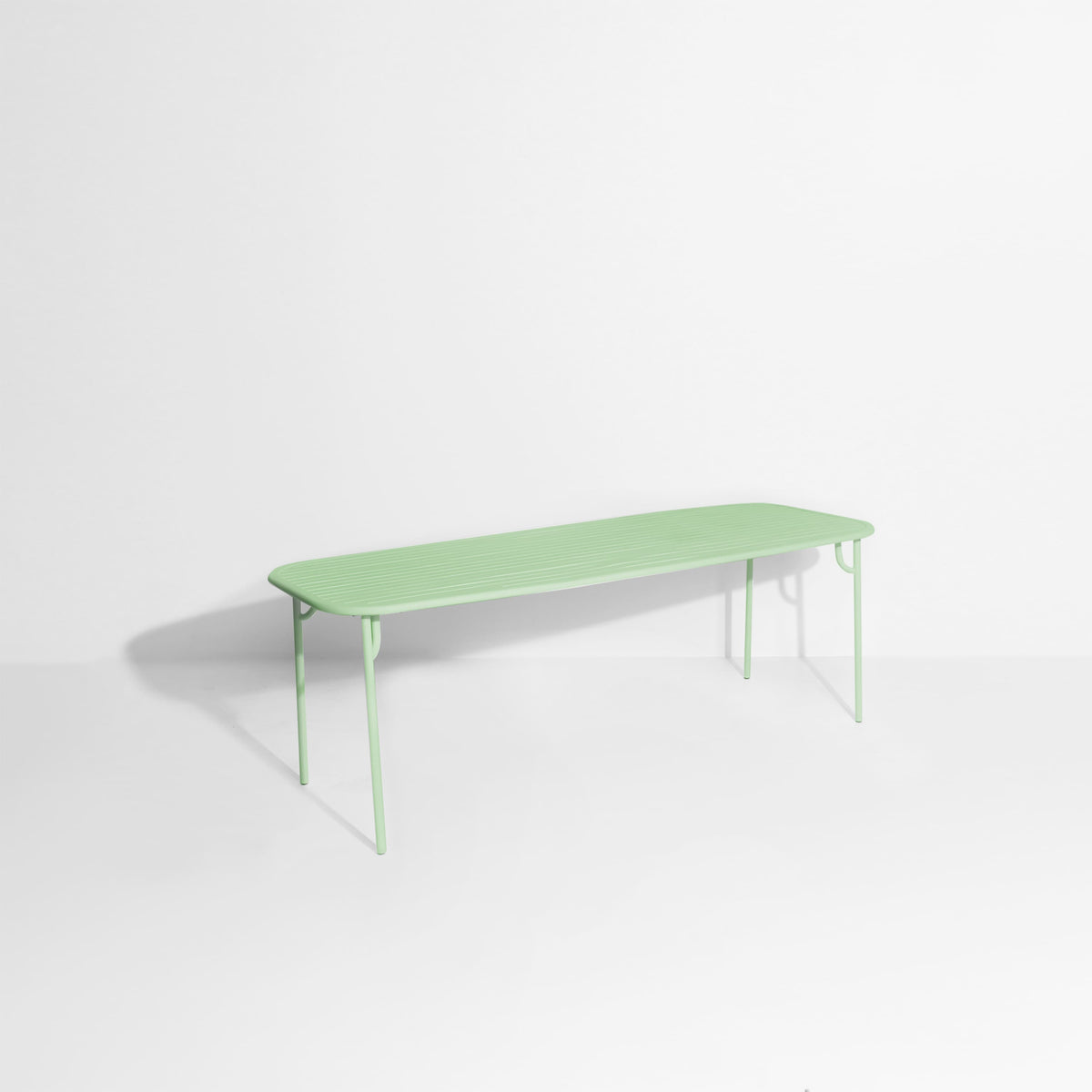 Table rectangulaire Large Week-End L 220 de Studio Brichet-Ziegler - Petite Friture-Vert pastel-À lattes-The Woods Gallery