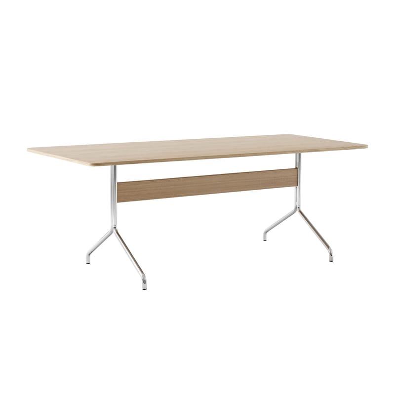 Table rectangulaire Pavilion AV19 L 200 cm de Anderssen &amp; Voll - &amp;Tradition-Chêne / Chromé-The Woods Gallery