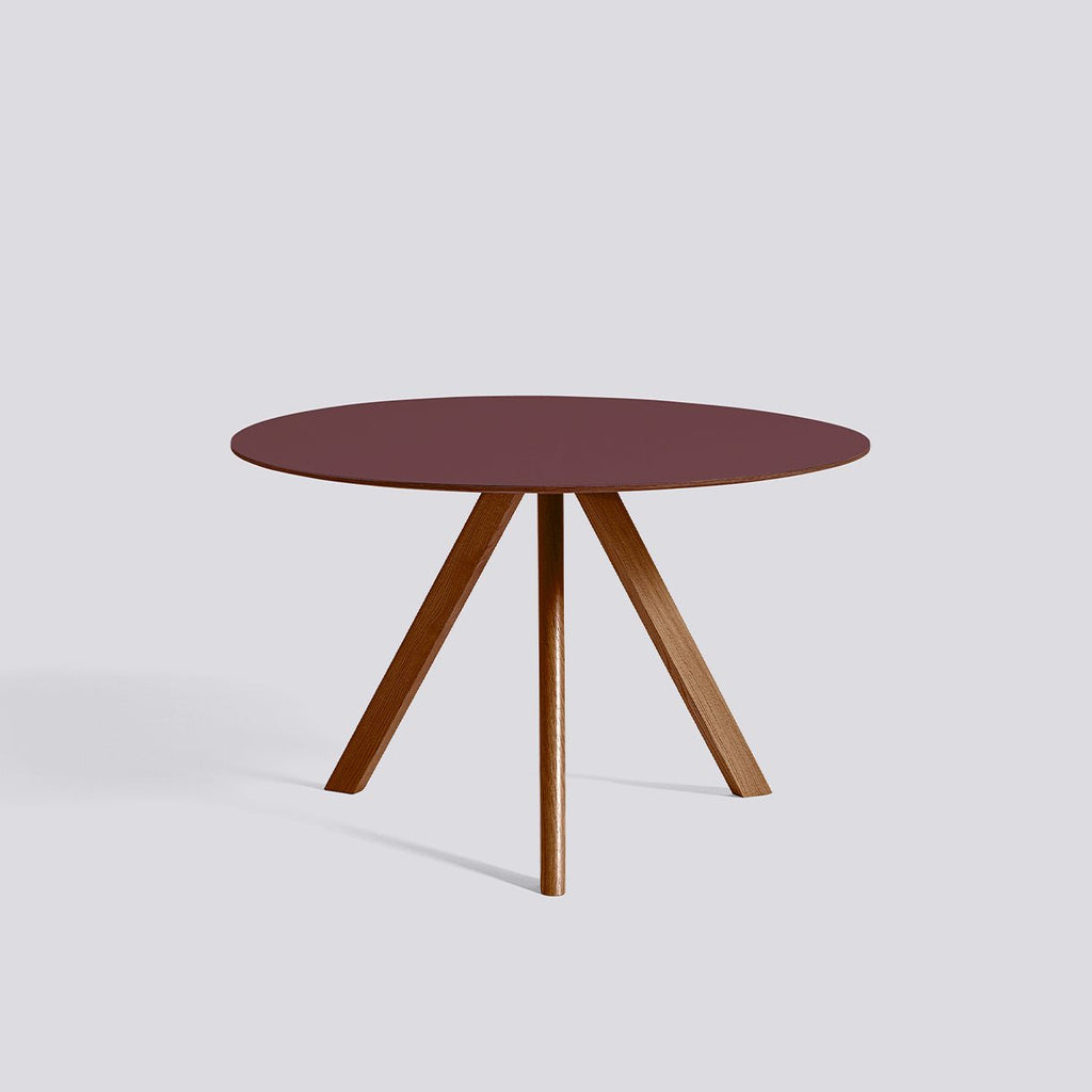 Table ronde CPH 20 par Ronan & Erwan Bouroullec Ø90 / Ø120 - Hay-Noyer Bordeaux-Ø120 X H74 cm-The Woods Gallery