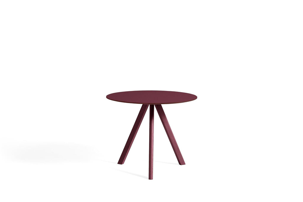 Table ronde CPH 20 par Ronan & Erwan Bouroullec Ø90 ou Ø120 cm - Hay-90 cm-Pieds Chêne massif - Plateau Burgundy-The Woods Gallery