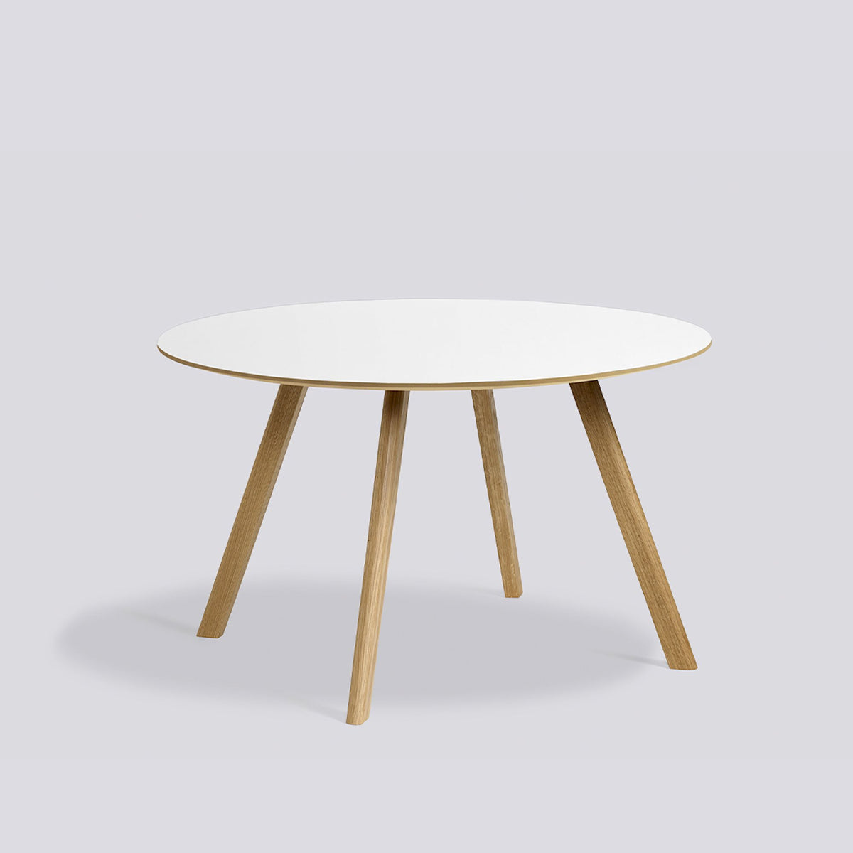 Table ronde CPH 25 de Ronan et Erwan Bouroullec - Hay-Ø 120 cm, Chêne massif laqué, plateau stratifié blanc-The Woods Gallery