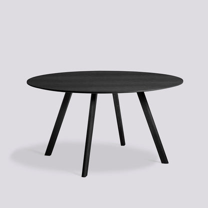 Table ronde CPH 25 de Ronan et Erwan Bouroullec - Hay-Ø 140 cm, Chêne massif laqué noir, plateau linoléum noir-The Woods Gallery