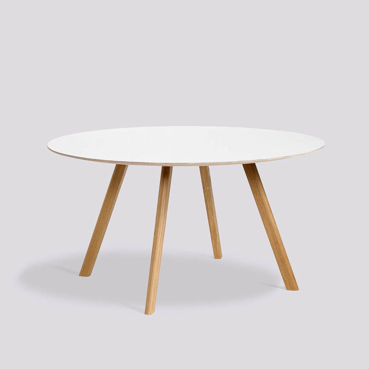 Table ronde CPH 25 de Ronan et Erwan Bouroullec - Hay-Ø 140 cm, Chêne massif laqué, plateau stratifié blanc-The Woods Gallery