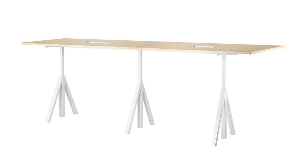 Tables de conférence ajustables L 360 cm - String Furniture-Blanc-The Woods Gallery