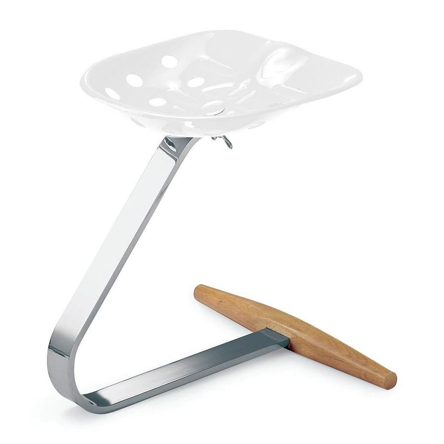 Tabouret Mezzadro de Achille et Pier Giacomo Castiglioni - Zanotta-Blanc-The Woods Gallery