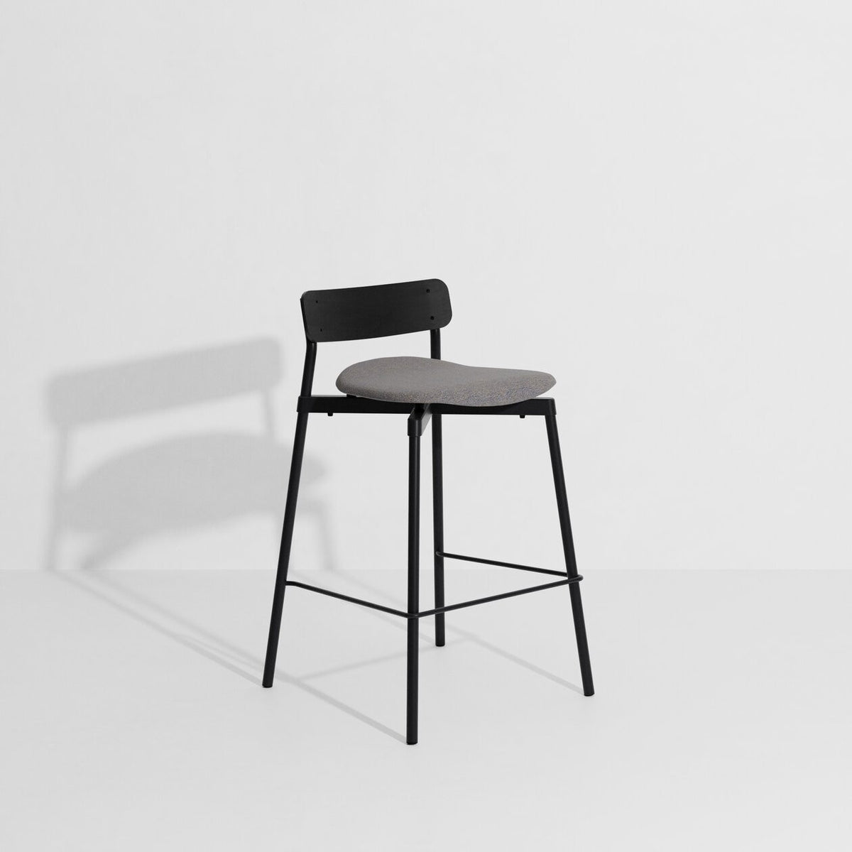 Tabouret de bar 65 cm Fromme Bois de Tom Chung - Petite Friture-Tapissé tissu-The Woods Gallery