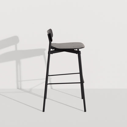 Tabouret de bar 75 cm Fromme Bois de Tom Chung - Petite Friture-Noir-The Woods Gallery