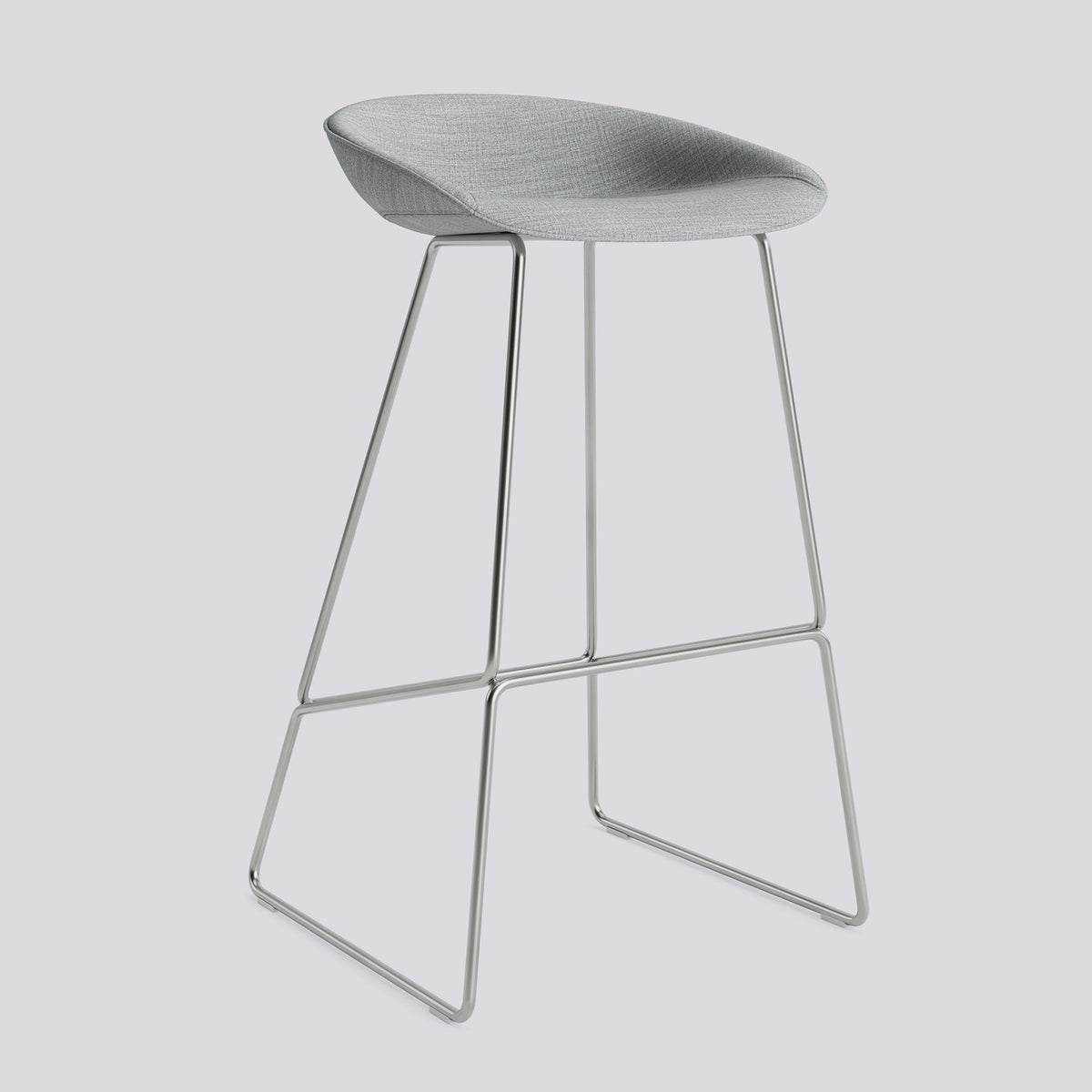 Tabouret de bar About A Stool AAS 39 de Hee Welling - Hay-Garnissage intégral Remix 123, acier inoxydable, piètement luge, assise 75 cm-The Woods Gallery